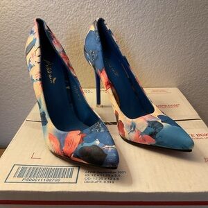 Aiko Blue and Pink Artistic Heels